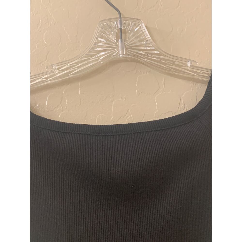 Better Be Black Sweetheart Neckline Ribbed Bodysuit, Size Small - Picture 4 of 12